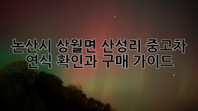 논산시 상월면 산성리 중고차 연식 확인과 구매 가이드